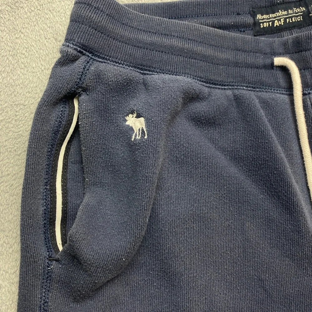Abercrombie & Fitch Sweatpants Mens Medium Soft A&F Fleece Navy Blue Logo